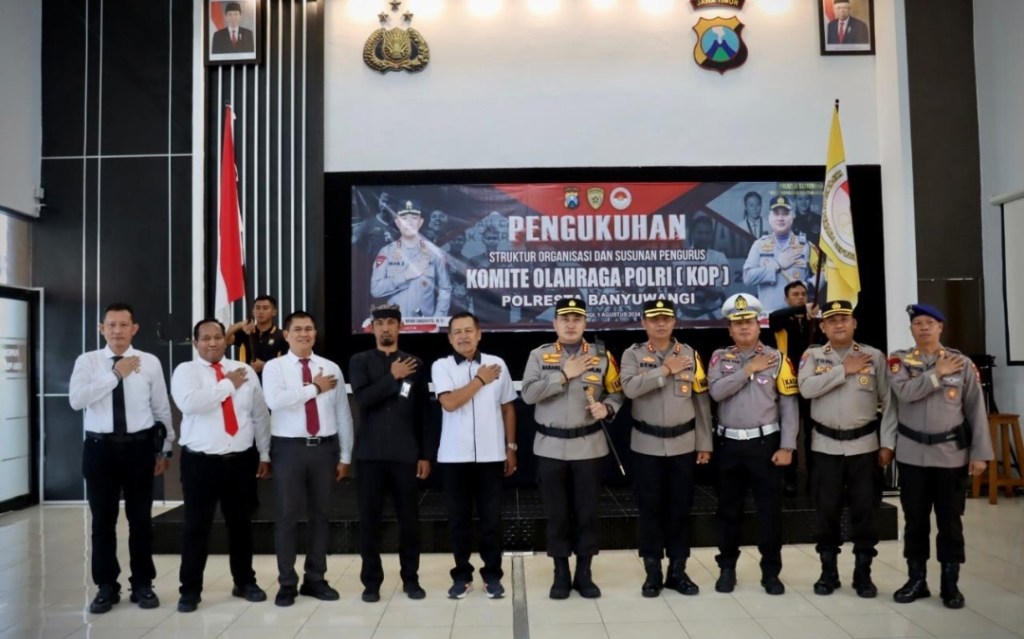 Kapolresta Banyuwangi Mengukuhkan Pengurus Komite Olahraga Polri