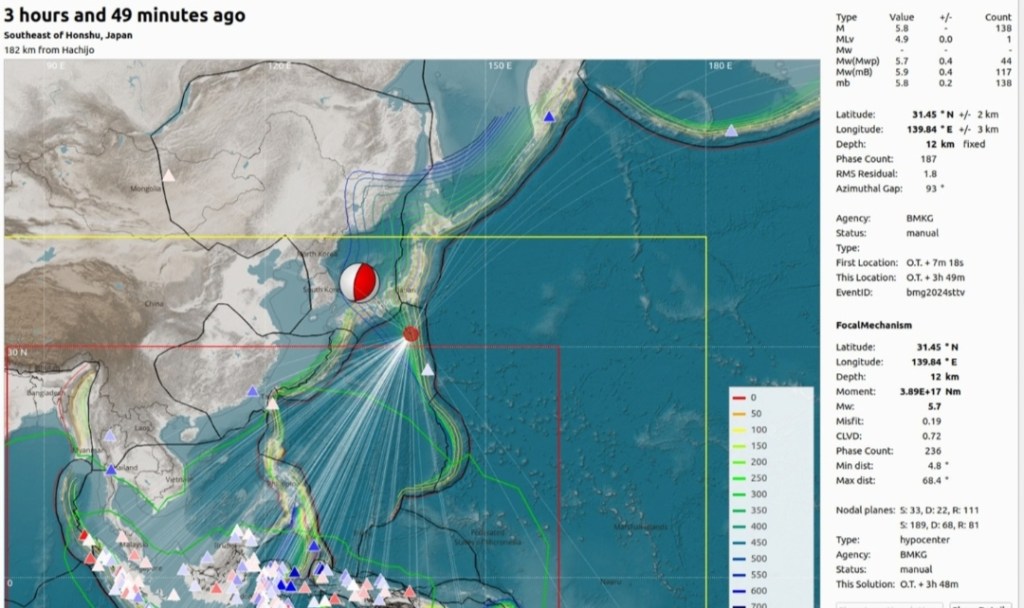 Gempa Kepulauan  Izu di Jepang 5,7 Tidak Berpitensi Tsunami di&nbsp;Indonesia