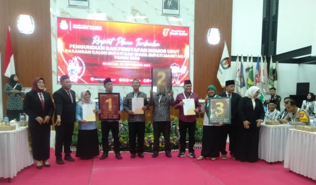 KPU Undi Nomor Urut Paslon Pilkada Magetan, Ini&nbsp;Urutannya